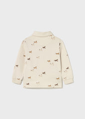 Camiseta Polo Estampado Caballo Beige Mayoral Cuello