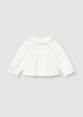 Blusa Gasa Plumeti Blanco Mayoral Detalle
