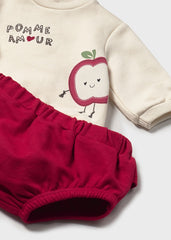 Conjunto Chaleco Manzanas Rojo Mayoral Estampado