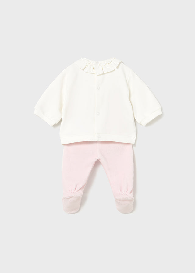 Conjunto Saco Puntos Bordado Rosa Mayoral Estilo