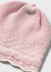 Set Primer Día Tricot Cuello Rosa Mayoral Gorro