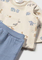 Primer Día Estampado Animales Azul Mayoral