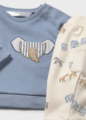 Conjunto Bordado Elefante Azul Mayoral Estilo