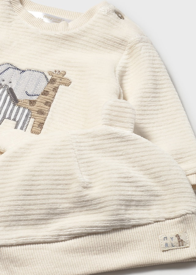 Conjunto Bordado Safari Beige Mayoral Detalle