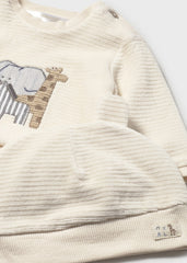 Conjunto Bordado Safari Beige Mayoral Detalle