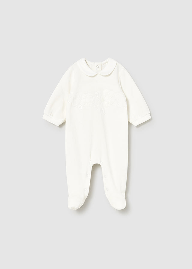 Pijama Bordado Flores Blanco Mayoral
