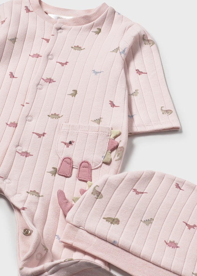 Pijama con Gorro Dinosaurios Rosa Mayoral Estilo