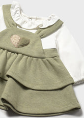 Vestido Bordado Corazón Verde Mayoral Detalle