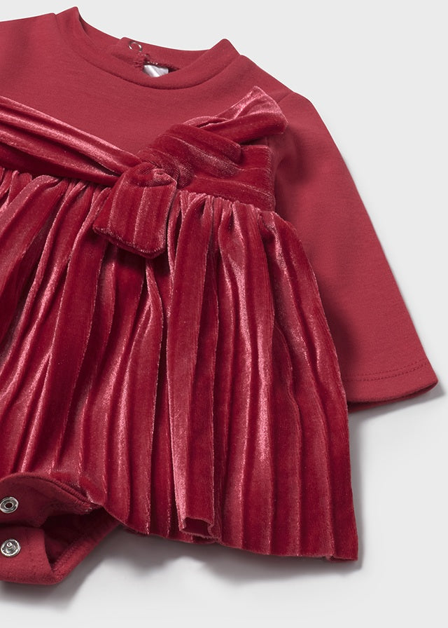 Vestido Pana Lazo Rojo Mayoral Detalle