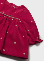 Vestido Manga Larga Puntos Rojo Mayoral Detalle