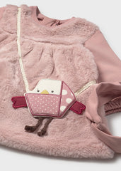 Vestido Peluche Pajaro Rosa Mayoral