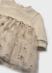 Vestido Tul Animal Print Camel Mayoral