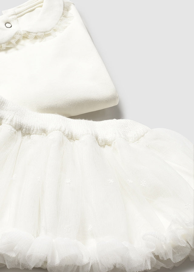 Conjunto 3 Piezas Falda Tul Blanco Mayoral Detalle
