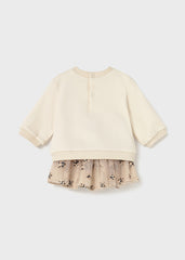 Conjunto Falda Tul Estrellas Beige Mayoral