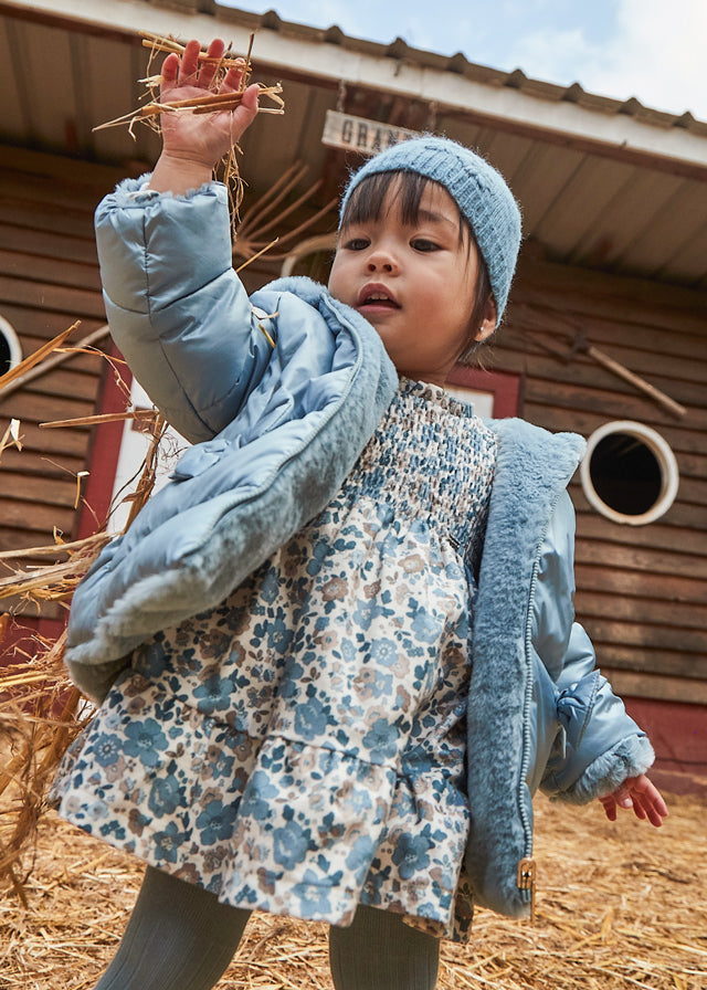 Vestido Terciopelo Flores Azul Mayoral Modelo