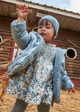 Vestido Terciopelo Flores Azul Mayoral Modelo