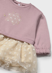 Vestido Manga Larga Tutu Estrella Rosa Mayoral Detalle