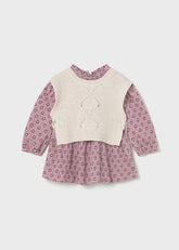 Vestido Manga Larga Con Chaleco Flores Mayoral