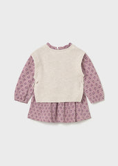 Vestido Manga Larga Con Chaleco Flores Mayoral estilo