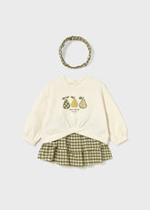 Conjunto Falda con Balaca Cuadros Verde Mayoral