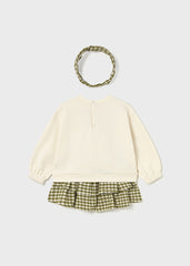 Conjunto Falda con Balaca Cuadros Verde Mayoral Estilo