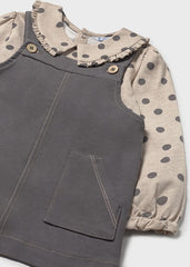 Conjunto Braga Estampado Puntos Café Mayoral Detalle