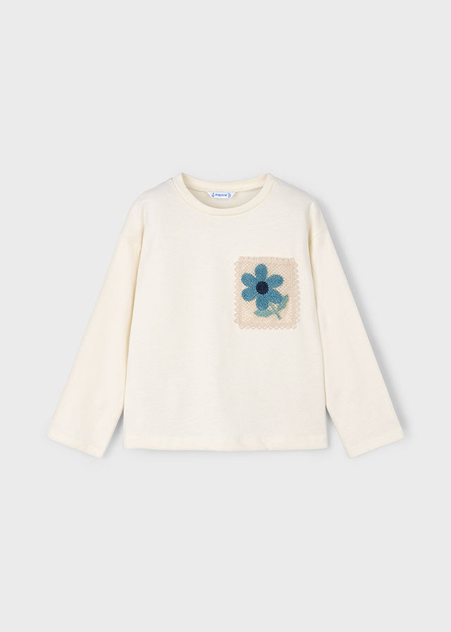 Blusa Bolsillo Crochet Blanco Mayoral