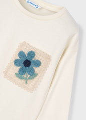 Blusa Bolsillo Crochet Blanco Mayoral detalle