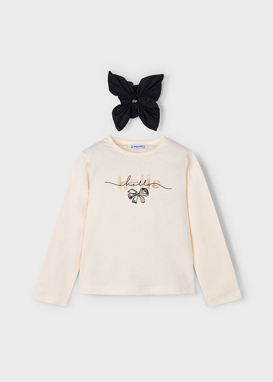 Blusa Manga Larga con Moña Negro Mayoral
