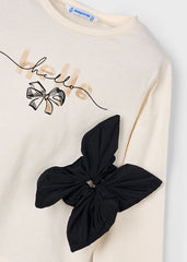 Blusa Manga Larga con Moña Negro Mayoral