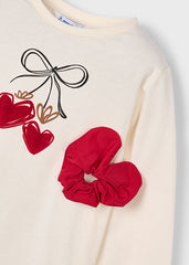 Blusa Manga Larga con Moña Rojo Mayoral