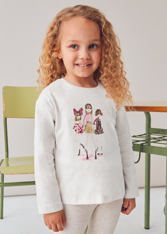 Blusa Manga Larga Muñecas Lentejuelas Rosa Mayoral Modelo