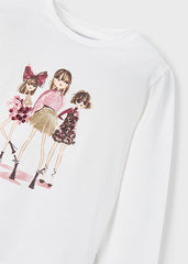 Blusa Manga Larga Muñecas Lentejuelas Rosa Mayoral Detalle