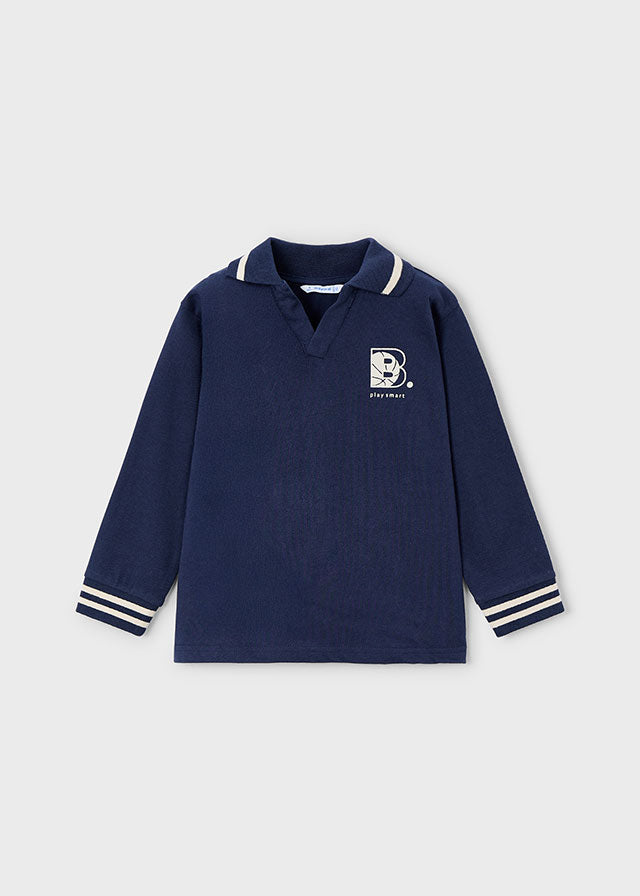 Polo Manga Larga B Navy Mayoral
