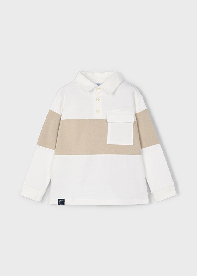 Polo Manga Larga Combinado Beige Mayoral