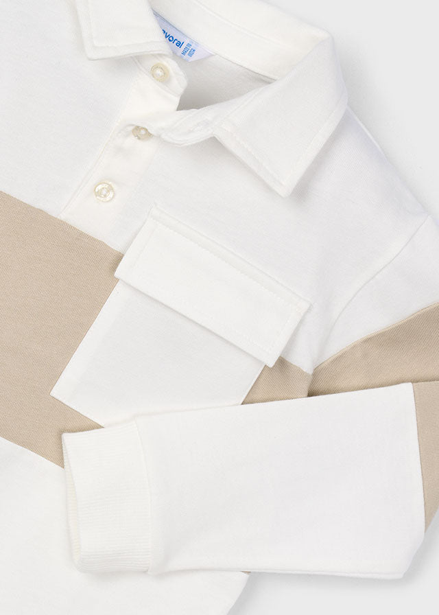 Polo Manga Larga Combinado Beige Mayoral detalle