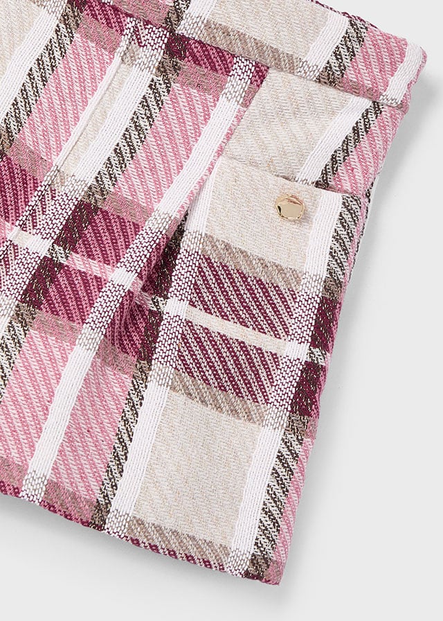 Short Cuadros Cereza Rosa Mayoral Detalle