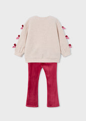 Conjunto Saco Moños Pana Rojo Mayoral estilo