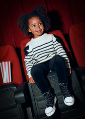 Vestido Líneas Moño Blanco y Negro Mayoral Uso