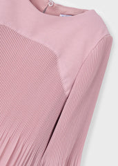 Vestido Acanalado Manga Larga Rosa Mayoral Estilo