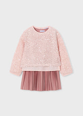 Vestido Combinado Lentejuelas Rosa Mayoral