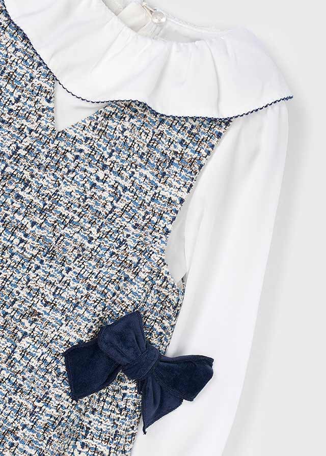 Vestido Cuello Azul Navy Mayoral Moño
