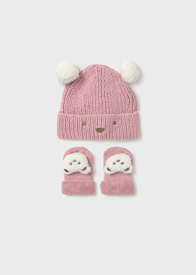 Set Gorro y Medias Oso Interactivo Rosa Mayoral