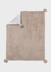 Manta Doblez Faz Brillo Pompón Café Diseño