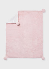 Manta Doblez Faz Pompón Rosa Mayoral