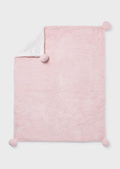 Manta Doblez Faz Pompón Rosa Mayoral
