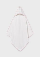 Toalla con Capota Bordado Puntos Rosa Mayoral