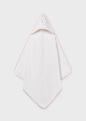 Toalla con Capota Bordado Puntos Rosa Mayoral