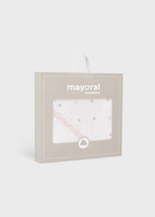 Toalla con Capota Bordado Puntos Rosa Mayoral Caja