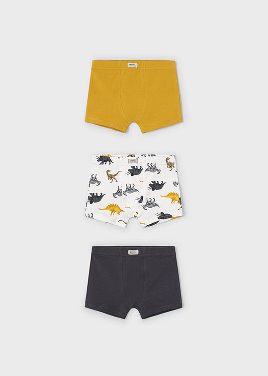 Set 3 Boxer Estampado Niño Dinosaurios Amarillo Mayoral